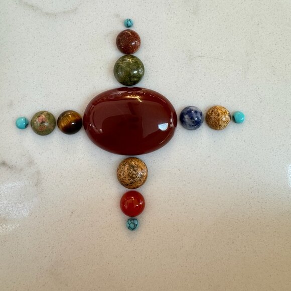 Cabochon Lot with Carnelian, Turquoise, Tigers Eye, Jasper, Onyx - Picture 8 of 15